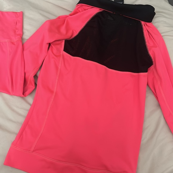 Bright pink Pink Victoria Secret athletic long sleeve top w/ thumb holes. Small - Picture 3 of 3